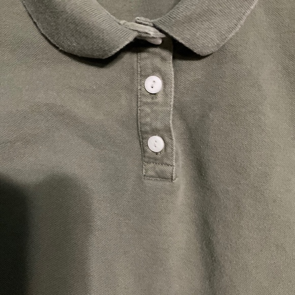 Wild fable cropped polo shirt in army green size L.  W40 - Picture 2 of 5